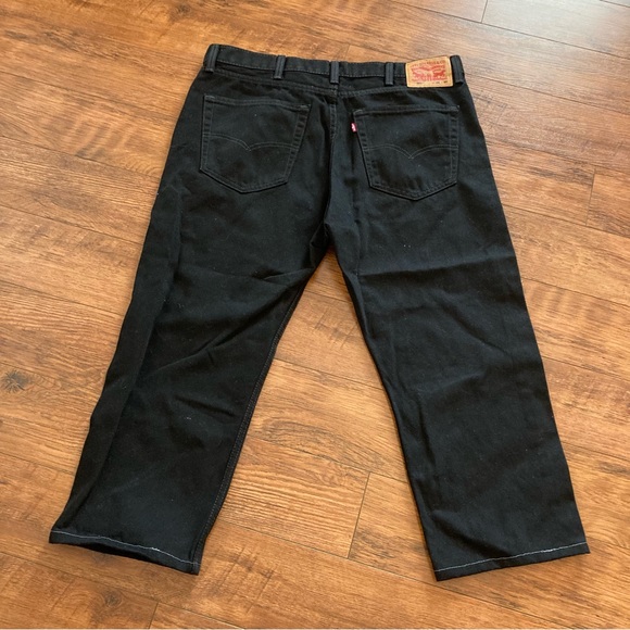 Black Levi’s 505 Jeans Denim Men’s 38x23 Pants Straight Leg - Picture 4 of 10